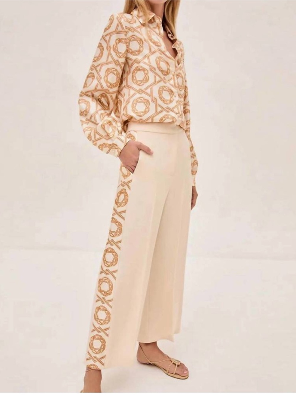 NEW ALEXIS Luzon Pant in Ivory/Orange Size Large